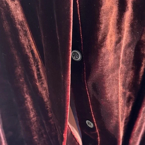 DRIES VAN NOTEN Velvet Maxi Skirt Merlot Size 38 - Picture 4 of 6